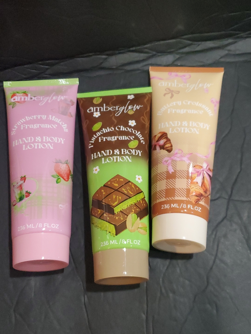 3pack Strawberry Matcha Buttery Croissant Pistachio Chocolate scented lotion NEW